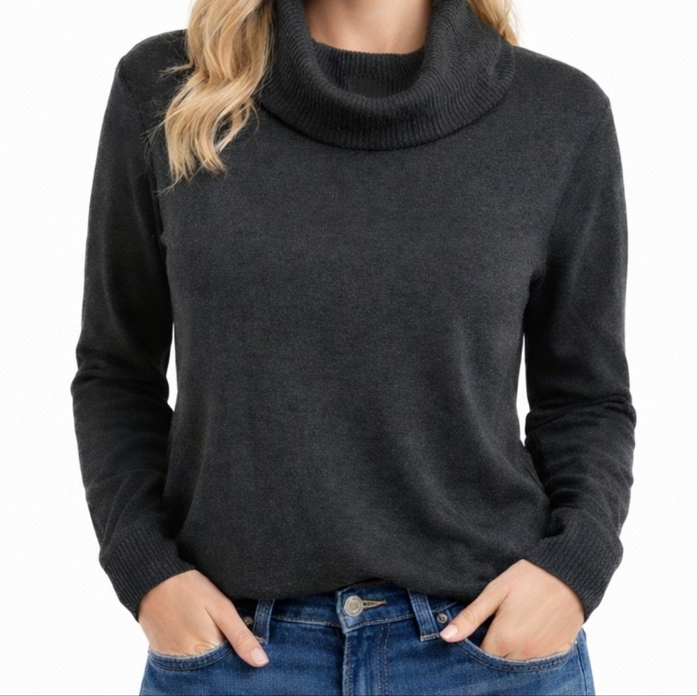 2 for $20 GAP Cowl Neck Sweater Charcoal Gray Soft Knit  Pullover S